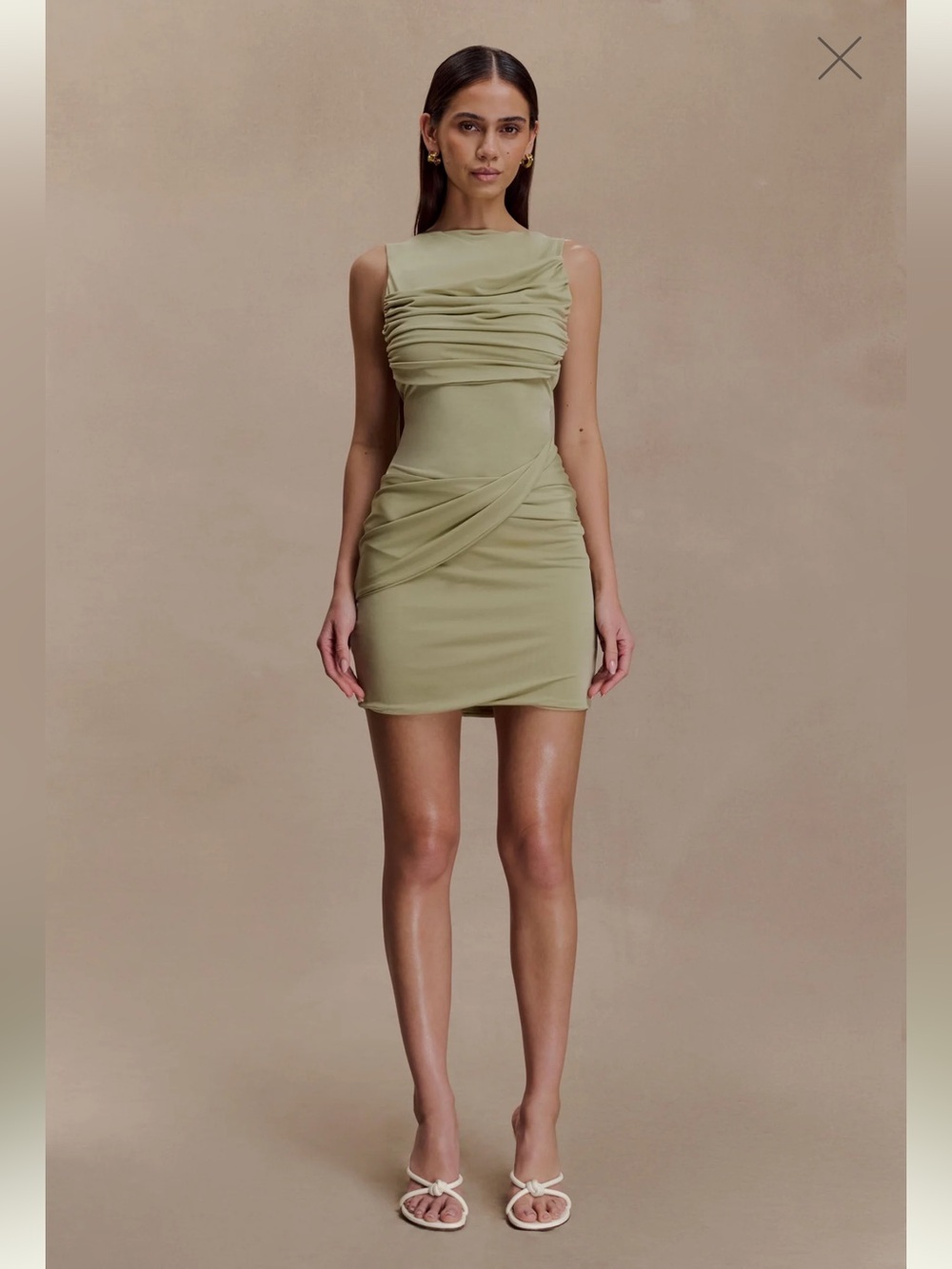 NEW Meshki Drape Mini Dress - Size Small | Color: Sage